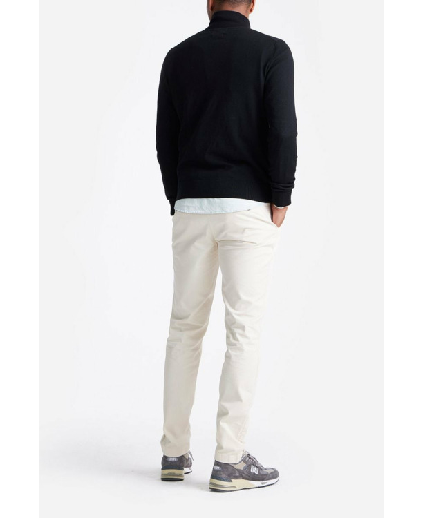 King Essentials The Michael Half Zip Pull Merino Zwart