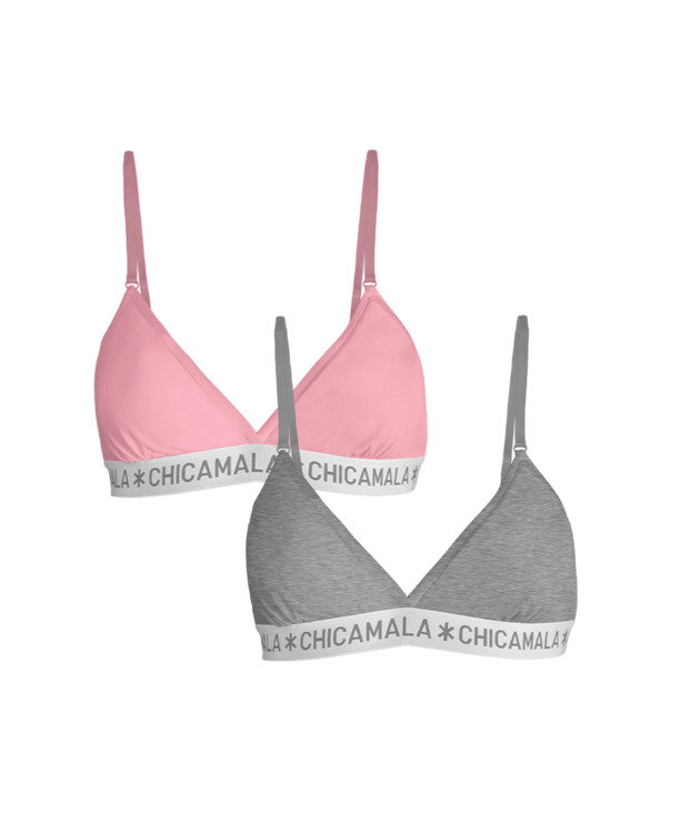 Meisjes 2-pack driehoek Effen