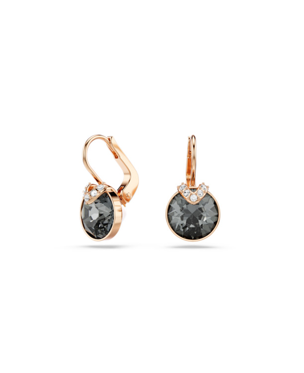 Bella Pierced Earrings Drop Rose Gold shiny Crystal Silver Night