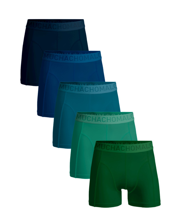 Heren 5-pack licht katoenen effen Blue/Green