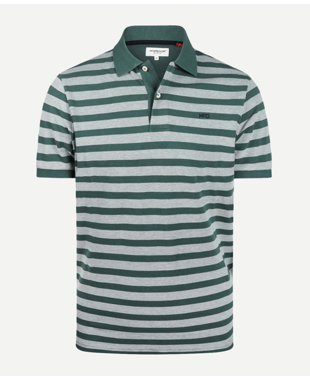 Oxford Piquee Stripe Polo 100% Cotton Heren