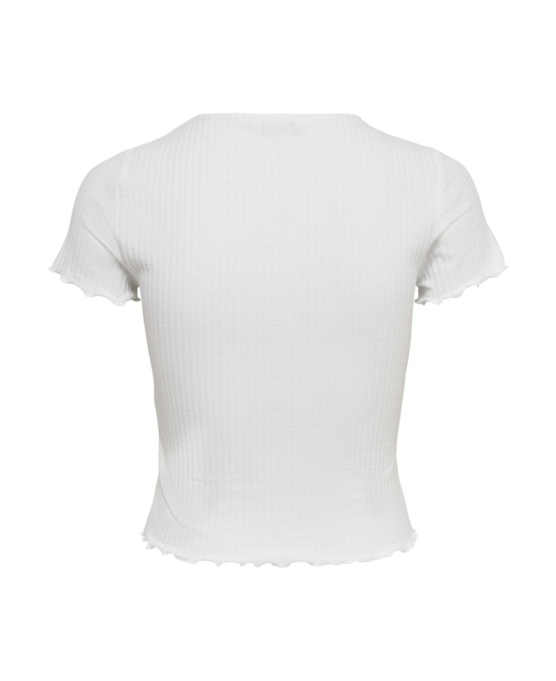 Regular Fit O-Neck Short Sleeves (S/S) Top met ronde hals voor dagelijks gebruik met ruches