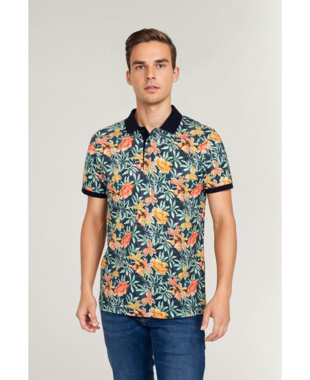 Suitable Polo Bloemen Groen