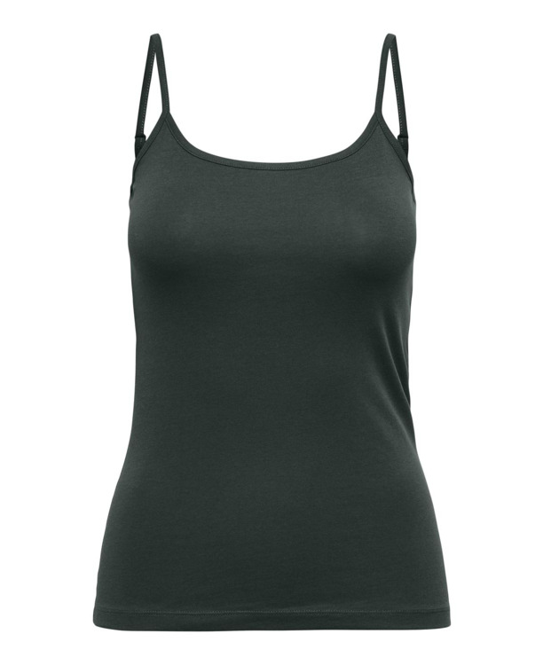 Regular Fit U-Neck Sleeveless (S/L) Regular fit tanktop met knoopsluiting