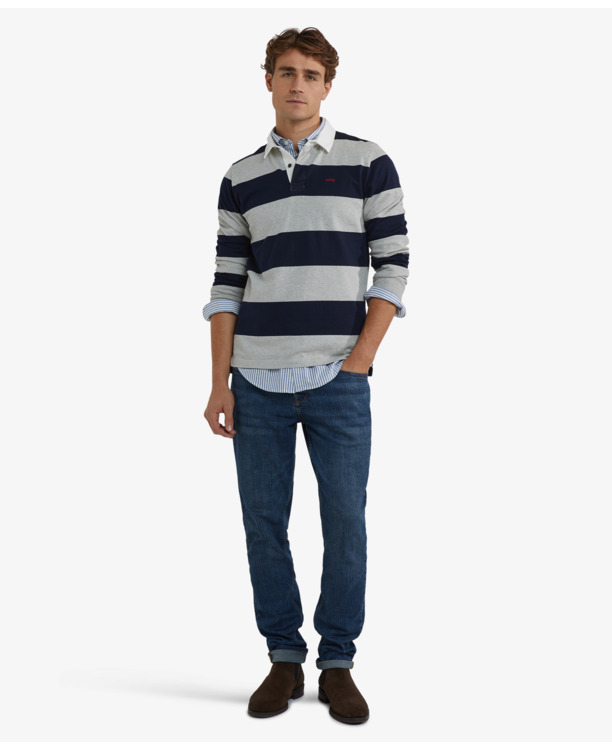 Striped Rugby 100% Cotton Heren