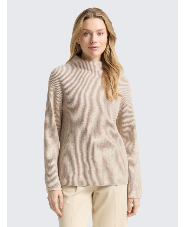 Uitgebreide trui met opstaande Kraag