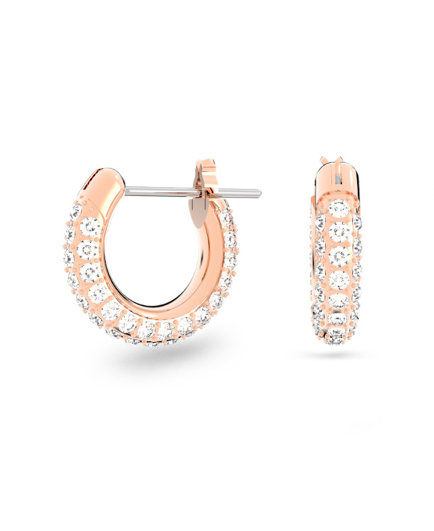 Dextera Round Pierced Earrings Mini Hoop Rose Gold shiny Silk