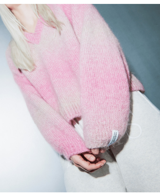 10DAYS Dames V-hals trui gradient alpaca knit