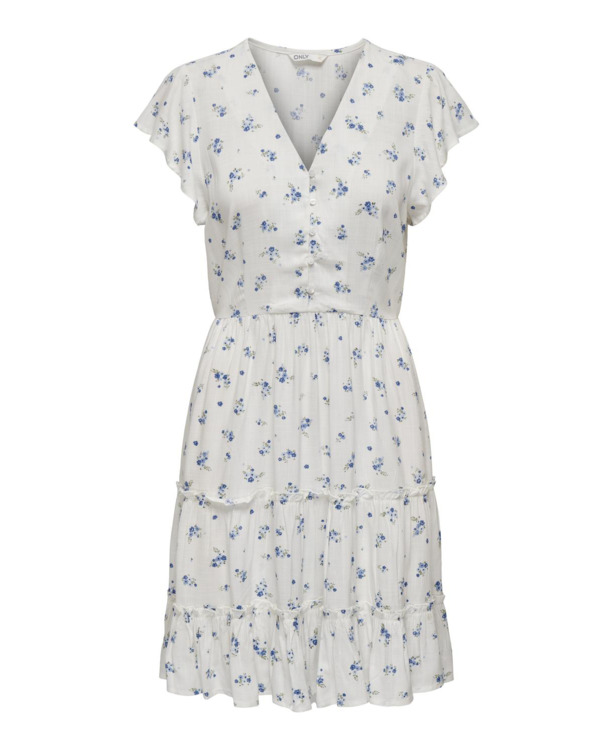 Regular Fit V-Neck CAP Sleeves (C/S) V-hals jurk met kapmouwen, geschikt voor dagelijks gebruik