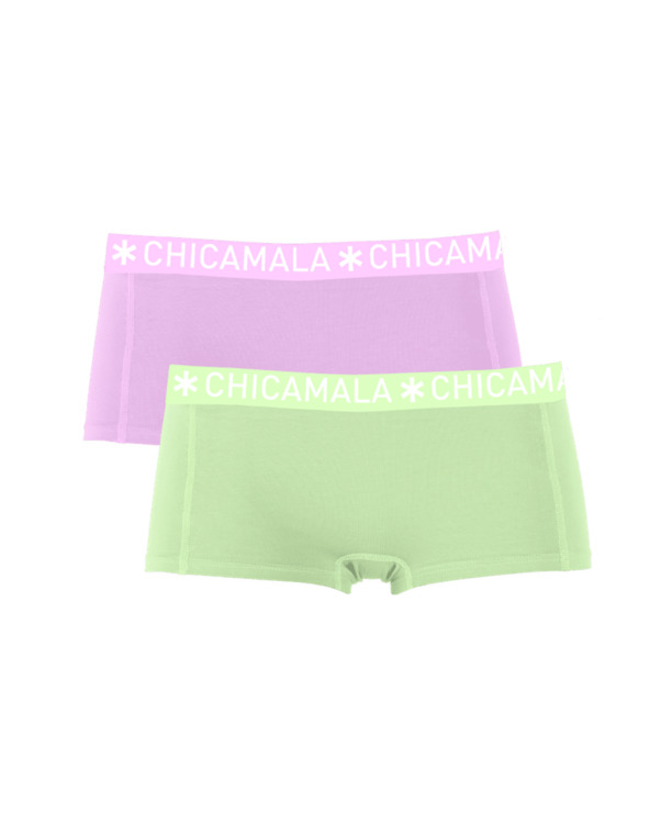 Dames 2-pack Boxershorts Effen Green/Purple