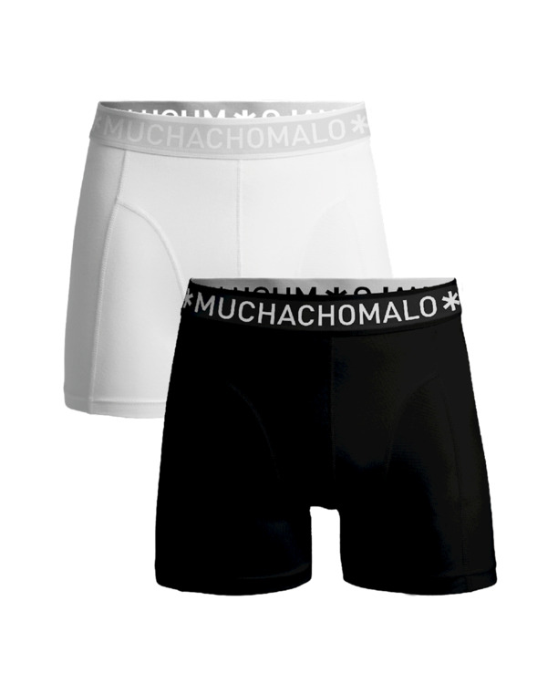 Heren 2-Pack Boxershorts Effen Black/White