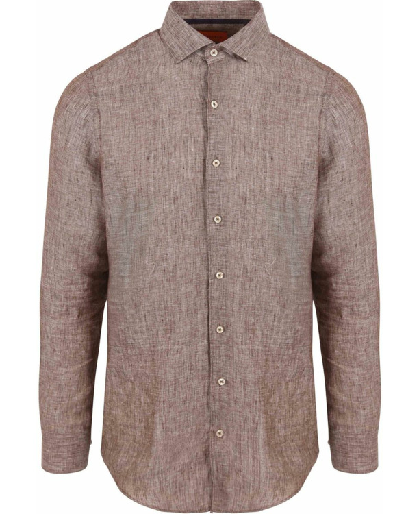Suitable Overhemd Linnen Taupe