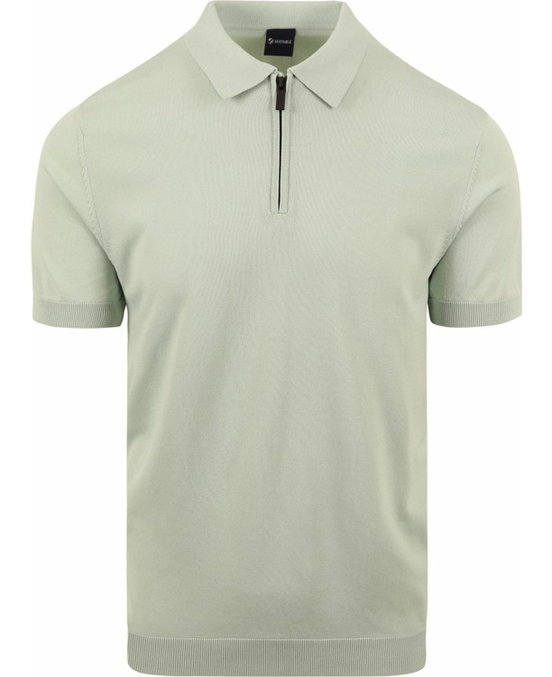 Suitable Half Zip Polo Lichtgroen