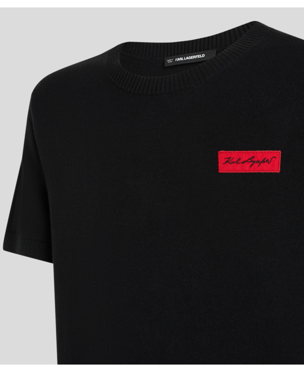 LOGO PATCH KNIT TEE