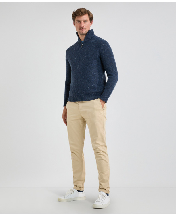 Zip Mock Fishermans Sweater Heren