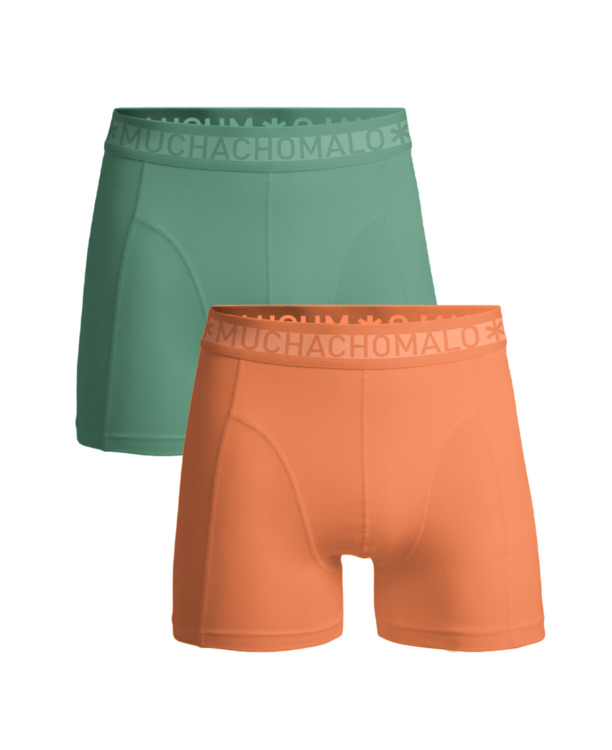 Heren 2-Pack Boxershorts Effen Orange/Green