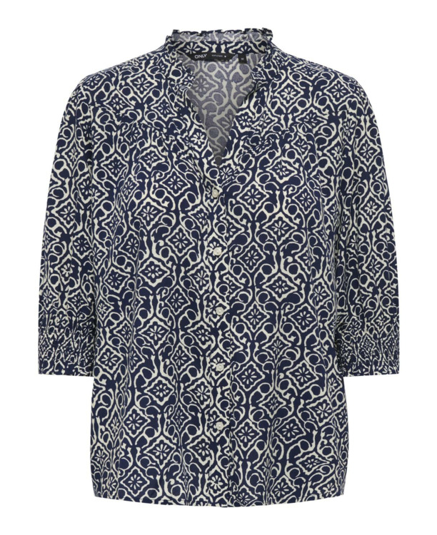 Regular Fit Shirt Collar 3/4 Sleeves (3/4) Vrouwelijk overhemd met normale pasvorm en 3/4 mouwen