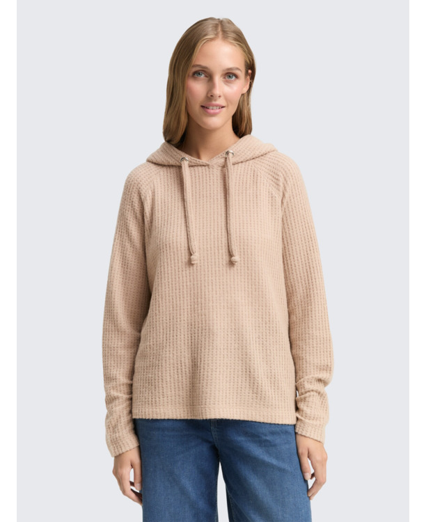 Ruimvallende hoodie met structuur