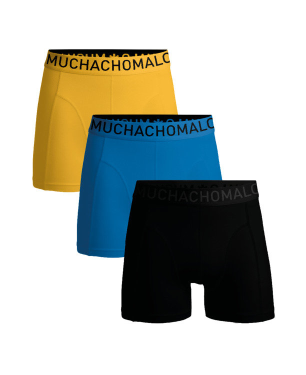 Heren 3-pack Boxershorts Microvezel Effen Black/Blue/Yellow