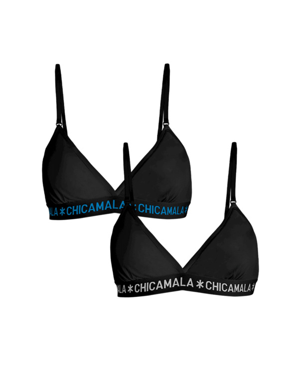 Meisjes 2-pack driehoek Effen