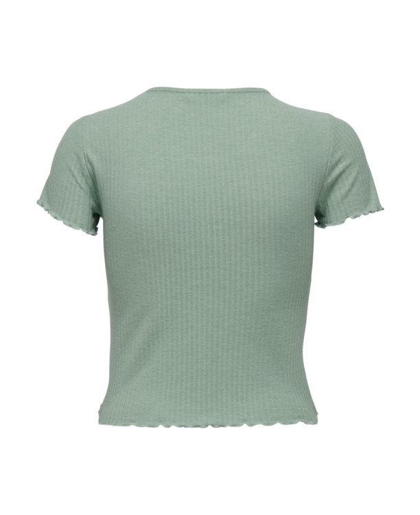 Regular Fit O-Neck Short Sleeves (S/S) Top met ronde hals voor dagelijks gebruik met ruches