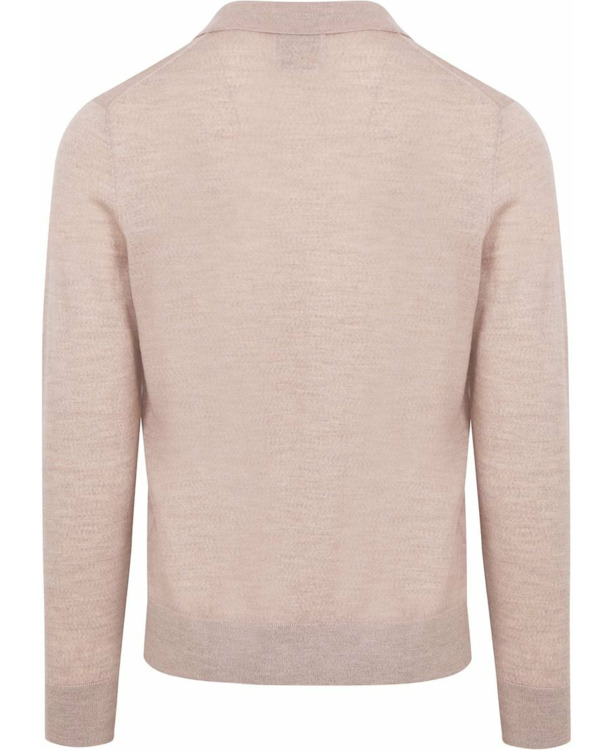 King Essentials The Robert Long Sleeve Poloshirt Merino Beige