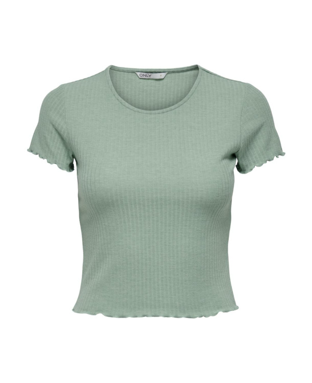 Regular Fit O-Neck Short Sleeves (S/S) Top met ronde hals voor dagelijks gebruik met ruches