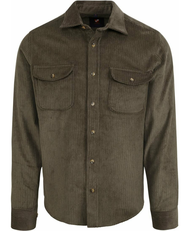 Suitable Overshirt Corduroy Donkergroen