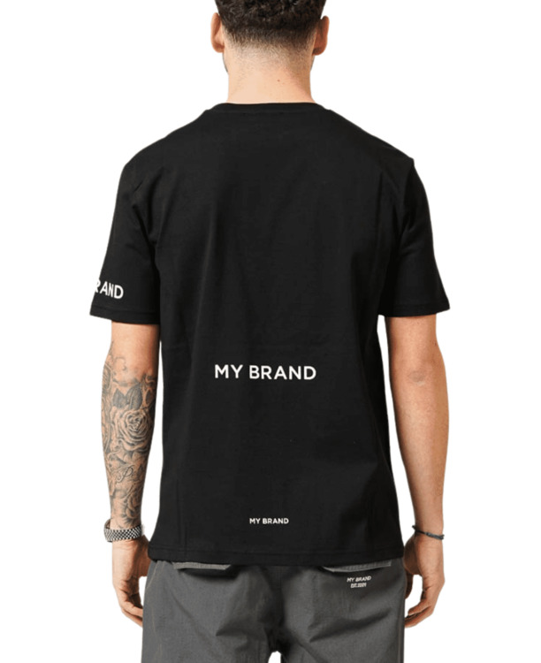 MIJN MERK OMGEKEERD LOGO ZWART T-SHIRT MANNEN