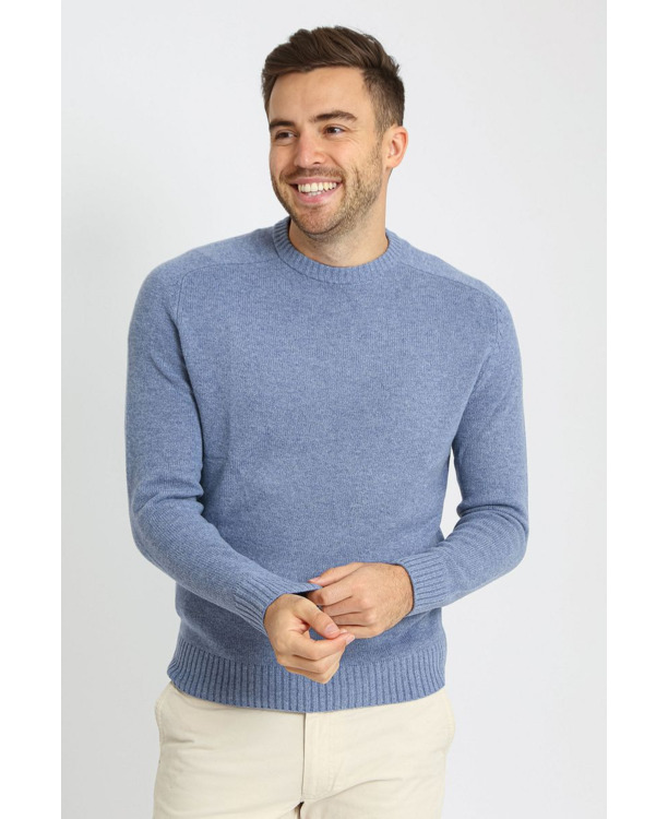 Suitable Lamswol Trui Ronde Hals Lichtblauw