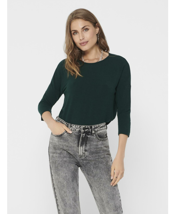 Loose Fit O-Neck 3/4 Sleeves (3/4) Top met ronde hals en 3/4 mouwen voor dagelijks comfort