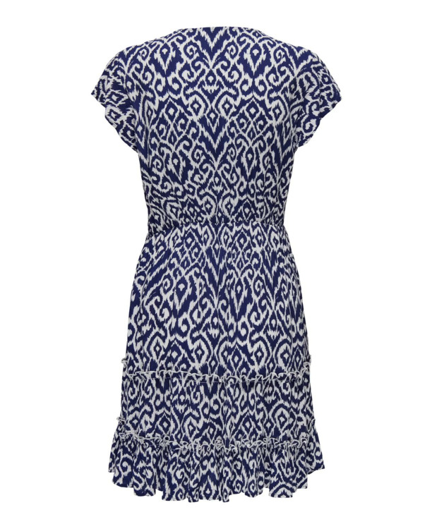 Regular Fit V-Neck Short Sleeves (S/S) Mini-lengte V-hals jurk met ruches voor dagelijks gebruik