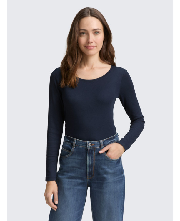 Basic shirt met lange lippen