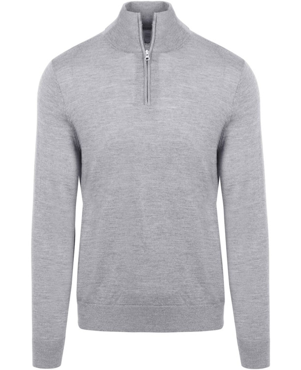 King Essentials The Michael Half Zip Pull Merino Grijs