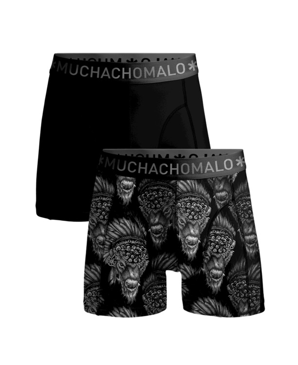 Mannen 2-Pack korte print/effen Print/Black