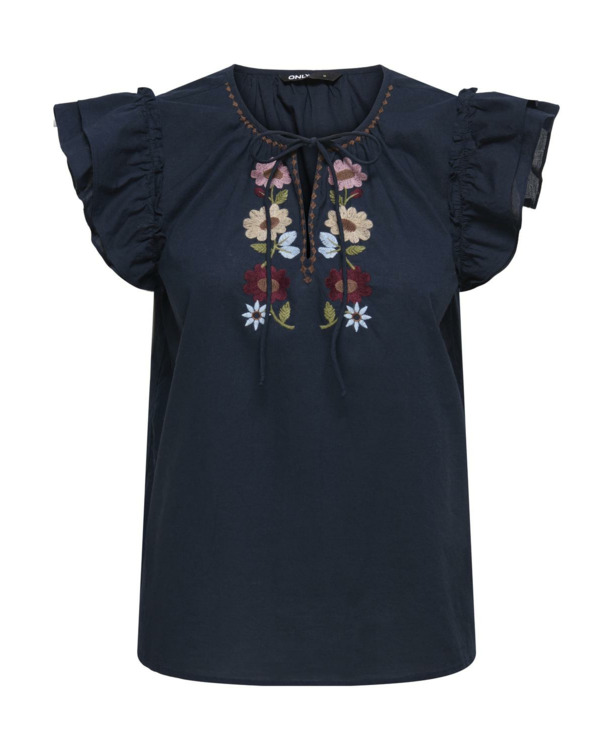Regular Fit V-Neck Sleeveless (S/L) Top met V-hals en ruches voor dagelijks zon en zomerplezier