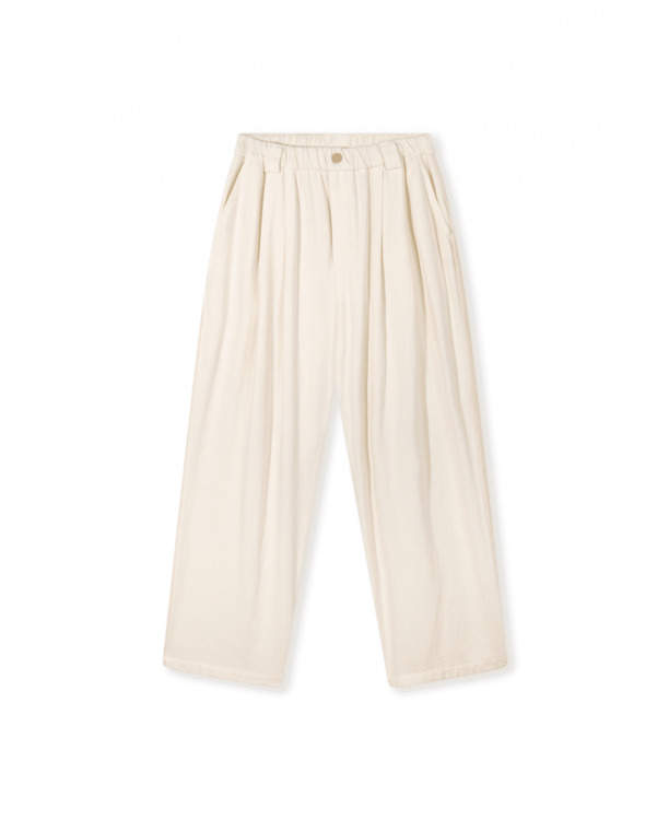 10DAYS Dames wijde geweven broek viscose linnen