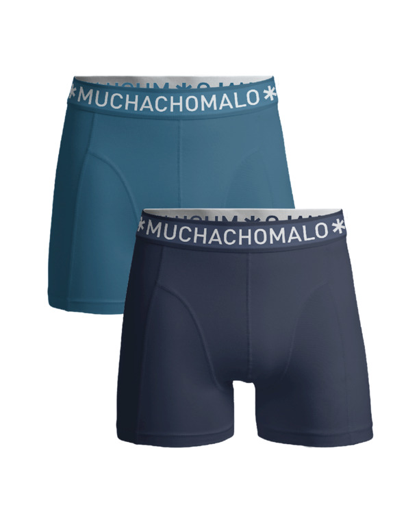 Heren 2-Pack Boxershorts Effen Grey/Blue