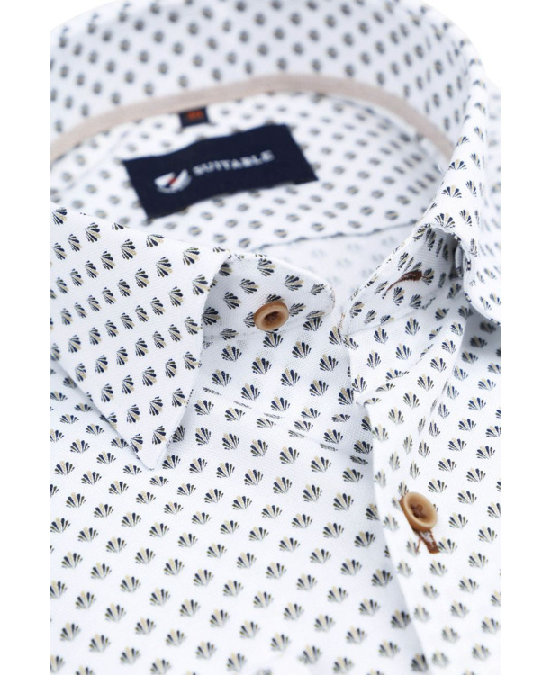 Suitable Overhemd Print Wit