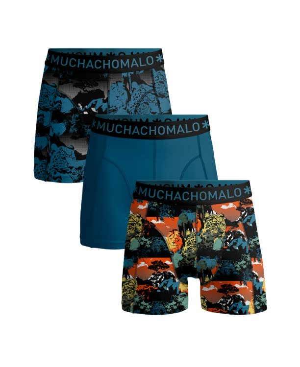 Jongens 3-Pack Boxershorts Print/Print/Effen Print/Print/Blue