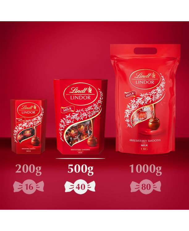 LINDOR Melkchocolade Bonbons 500g