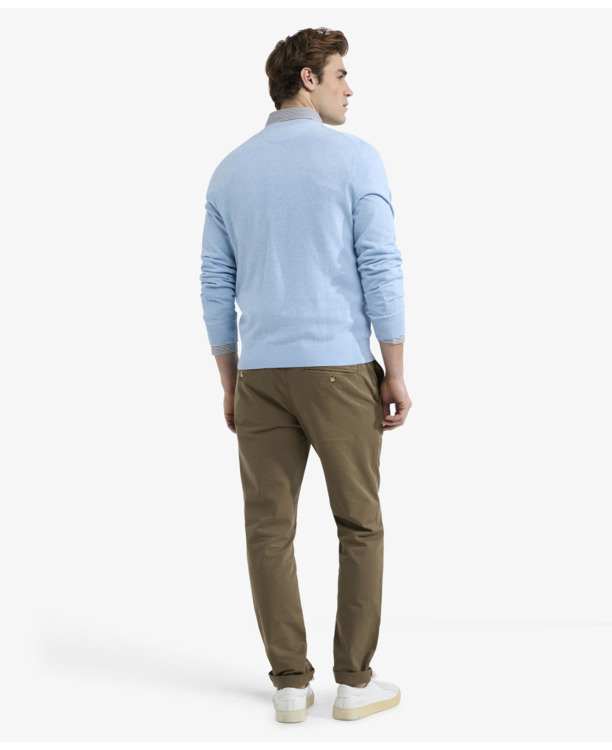 V-Neck Sweater 100% Cotton Heren