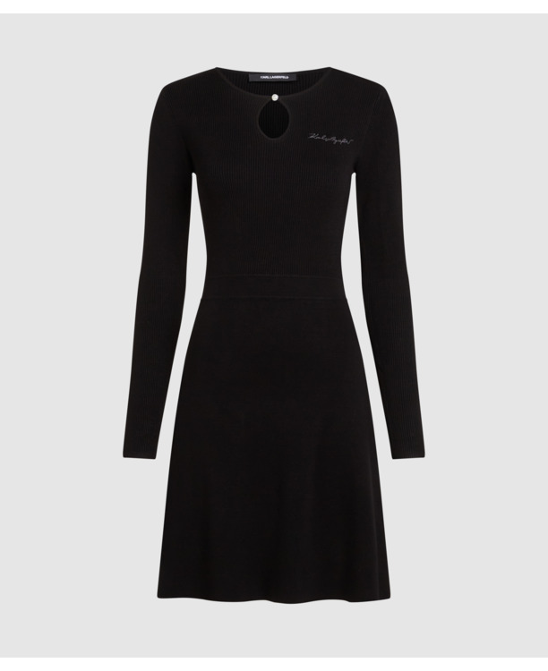 KEYHOLE DETAIL KNIT DRESS