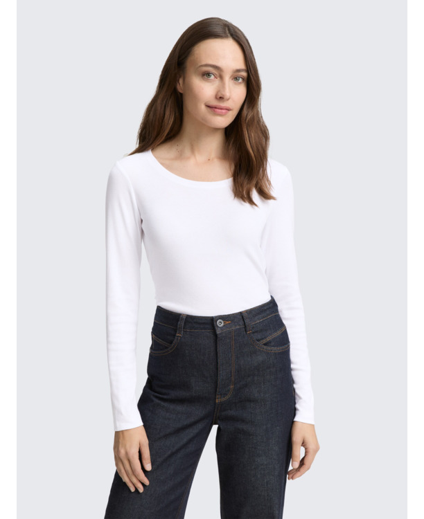 Basic shirt met lange lippen