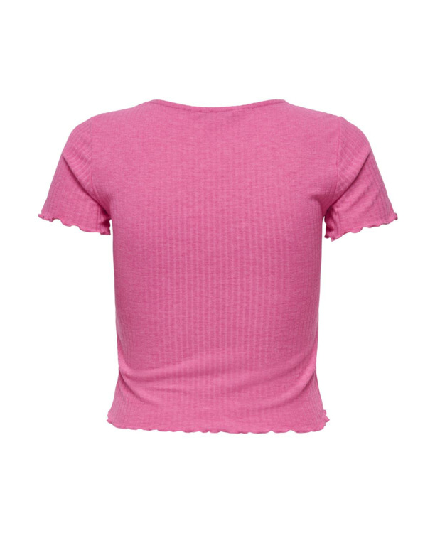 Regular Fit O-Neck Short Sleeves (S/S) Top met ronde hals voor dagelijks gebruik met ruches