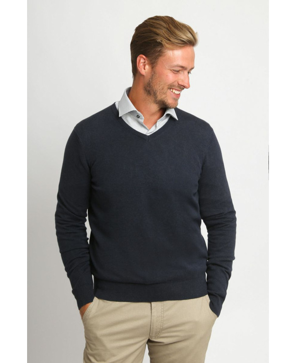 Suitable Respect Vinir Pullover Melange Navy
