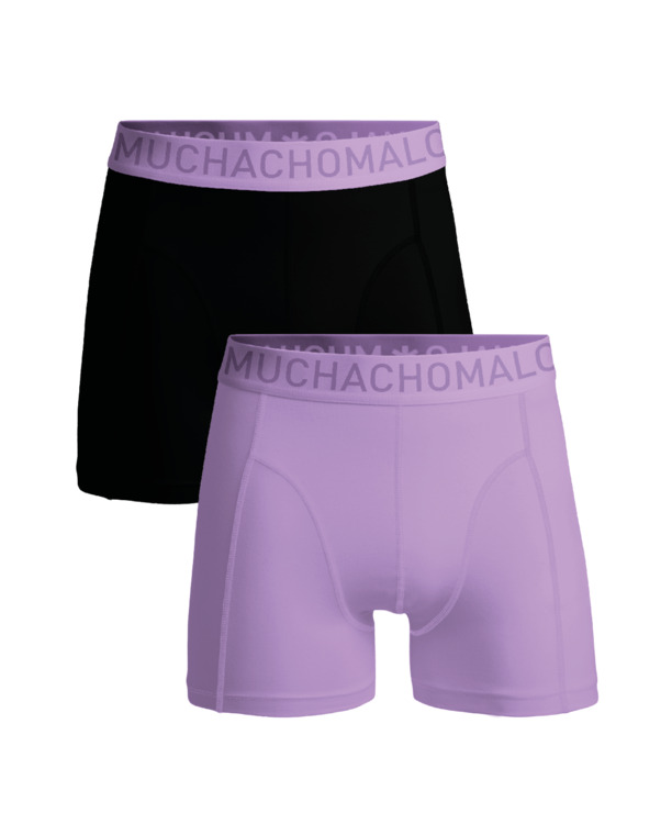 Heren 2-Pack Boxershorts Microvezel Effen Black/Lila