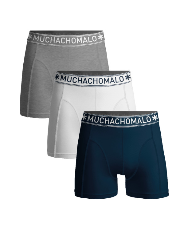 Heren 3-Pack Boxershorts Effen Blue/White/Grey