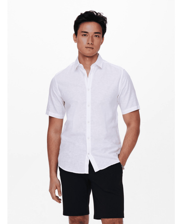 Slim Fit Overhemdkraag Korte Mouwen (K/M) Heren