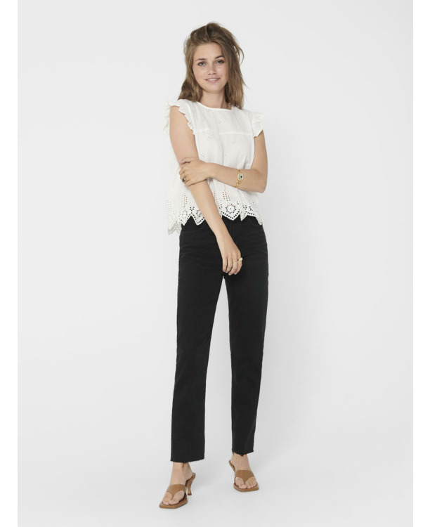 Regular Fit O-Neck Sleeveless (S/L) Chique mouwloze top met O-hals en ruches